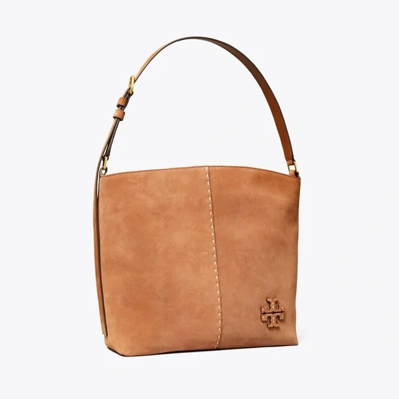 Tory Burch Tan Suede McGraw Hobo Bag - Picture 1 of 8